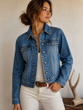 Duck Head Denim Jacket Women's XL Blue Trucker Western Cotton Jean Jacket
